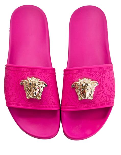 hot pink versace slides|versace medusa slides.